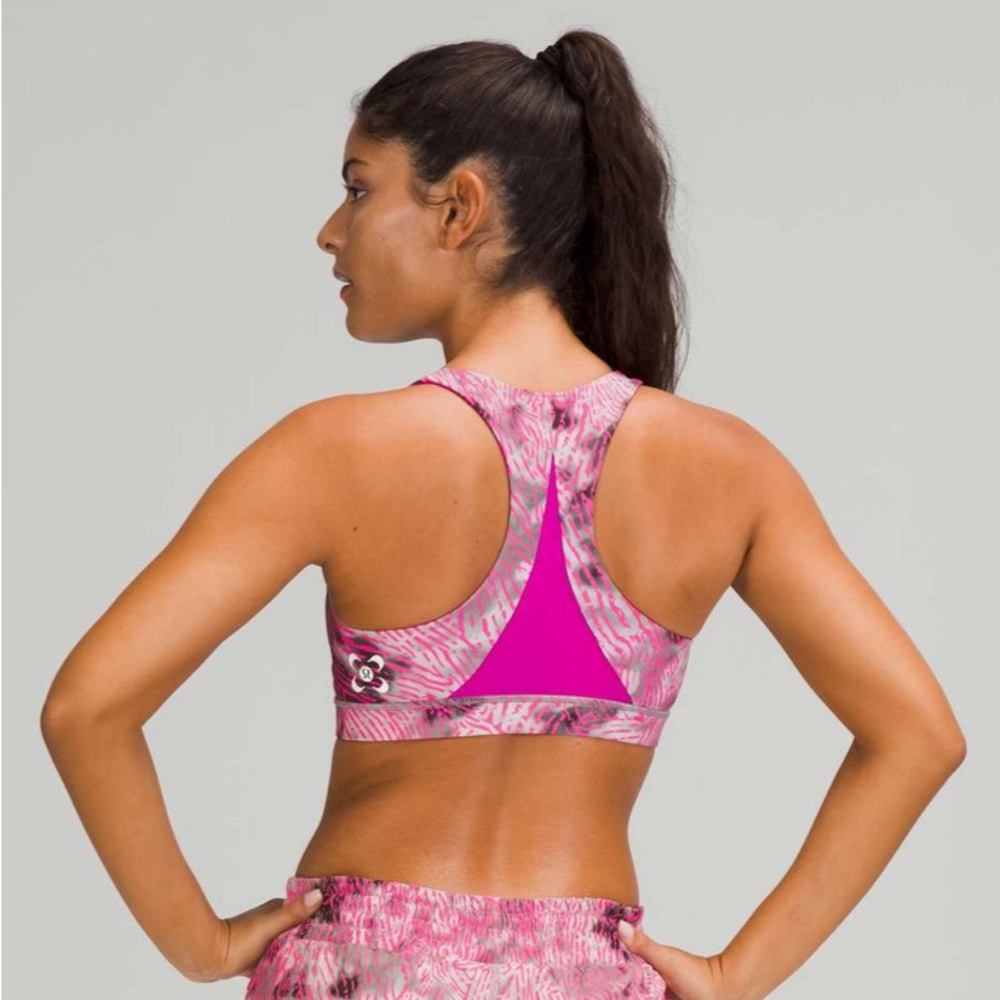 NWT Lululemon SeaWheeze Invigorate Bra Euphoria Fluro Pink Highlight Purple 14 8